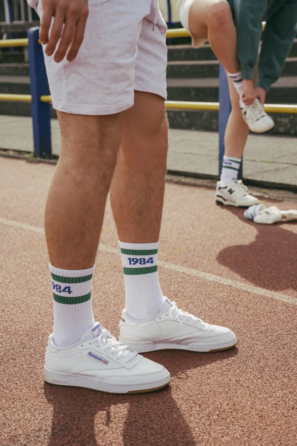Women Vice 84 'Runner' Stripe Socks - Cream / White