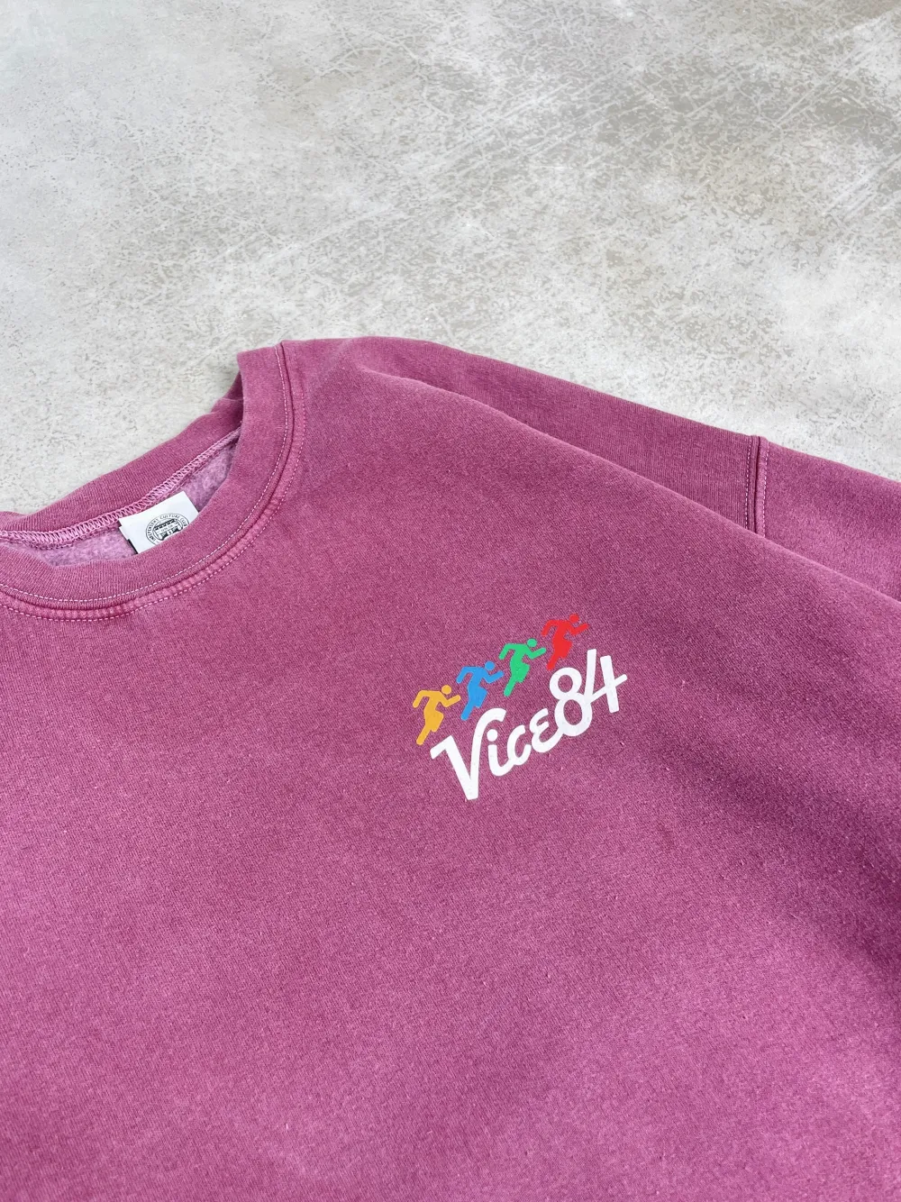 Vice 84 'Runner' Vintage Washed Sweater - Maroon
