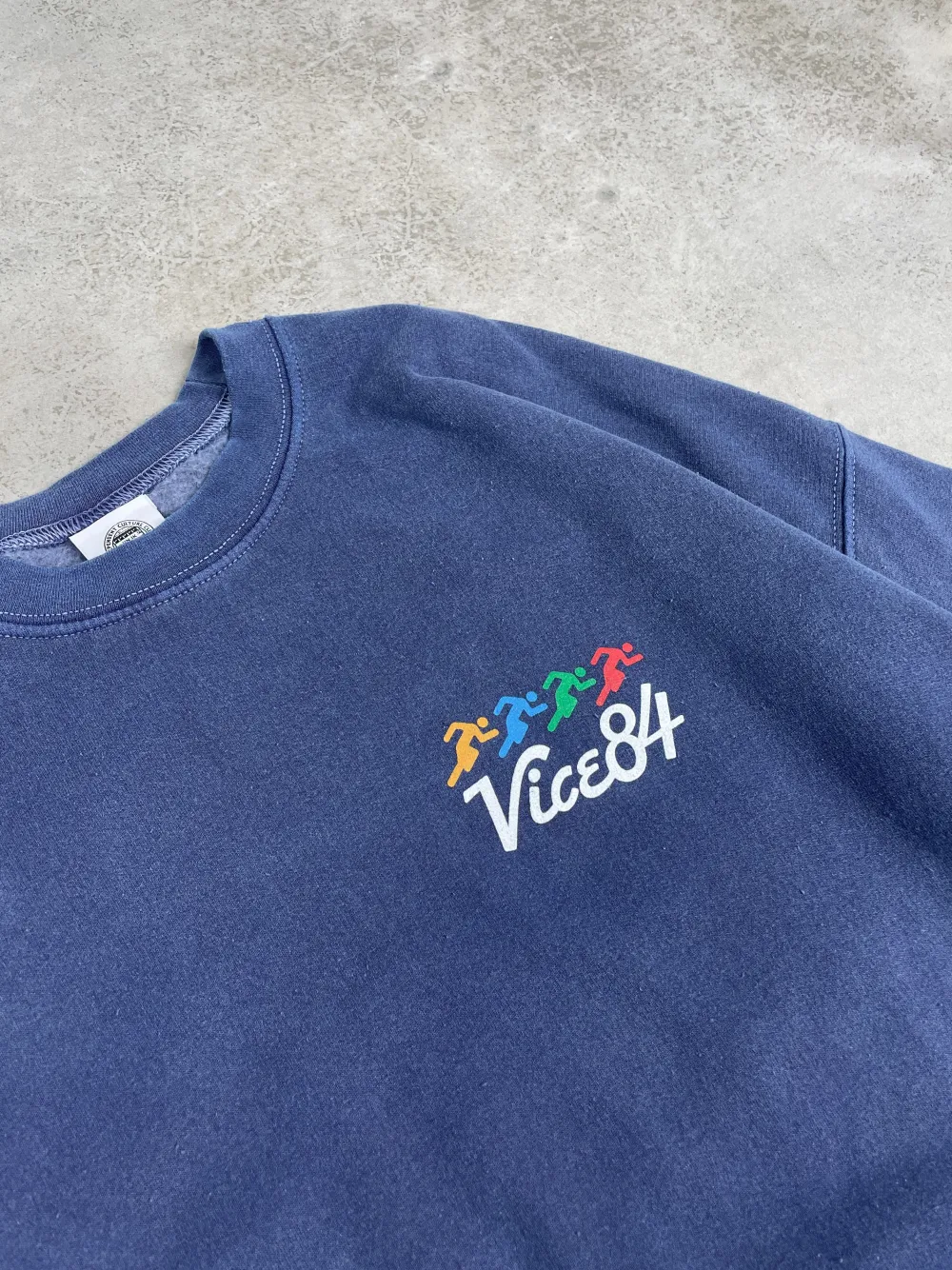 Vice 84 'Runner' Vintage Washed Sweater - Navy