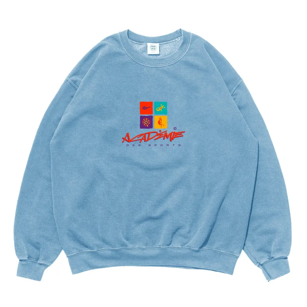 Vice 84 'Sea Shapes' Vintage Washed Sweater - Light Blue