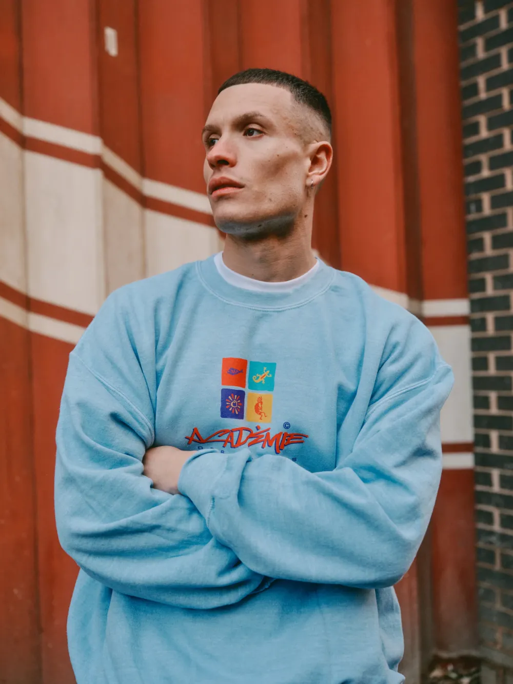 Vice 84 'Sea Shapes' Vintage Washed Sweater - Light Blue