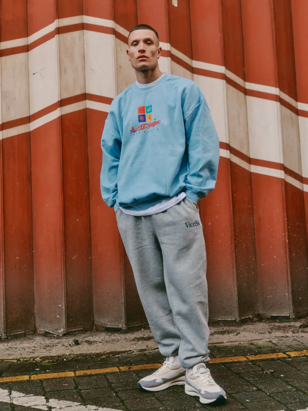 Vice 84 'Sea Shapes' Vintage Washed Sweater - Light Blue