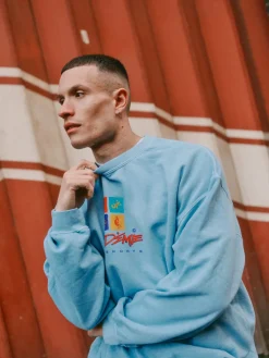 Vice 84 'Sea Shapes' Vintage Washed Sweater - Light Blue