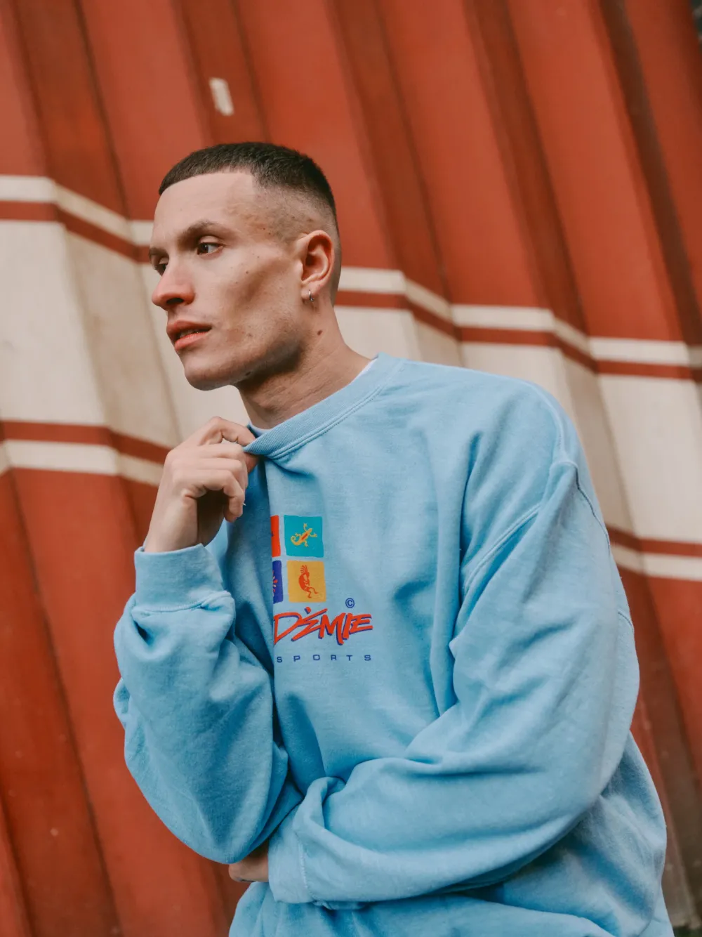 Vice 84 'Sea Shapes' Vintage Washed Sweater - Light Blue