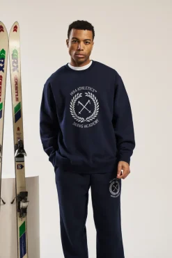 Vice 84 'Ski Academy' Crew Sweater - Navy