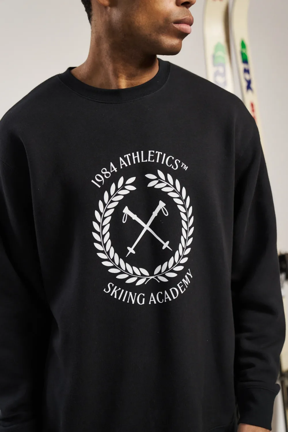Vice 84 'Ski Academy' Crew Sweater - Black