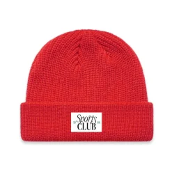 Vice 84 'Sports Club' Ribbed Beanie - Red