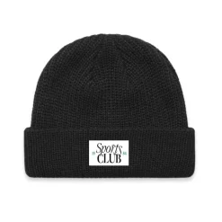 Vice 84 'Sports Club' Ribbed Beanie - Black