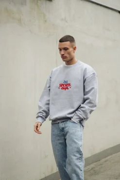 Vice 84 'Sports Dept' Heavyweight Embroidered Sweater - Ash