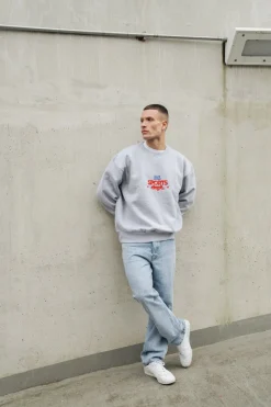 Vice 84 'Sports Dept' Heavyweight Embroidered Sweater - Ash