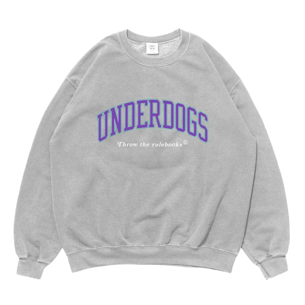 Vice 84 'Underdogs' Vintage Washed Sweater - Ash Grey