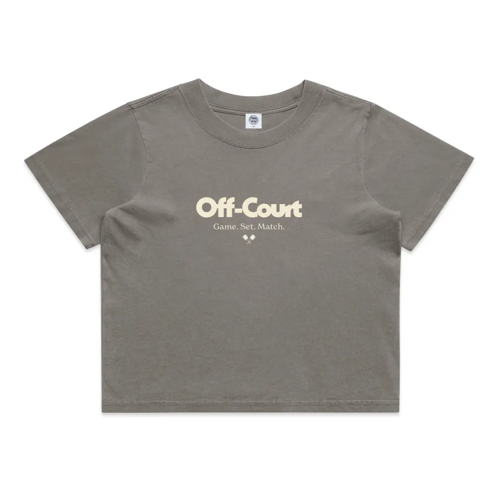 Vice 84 WMNS 'Off-Court GSM' Cropped Heavy Tee - Faded Grey