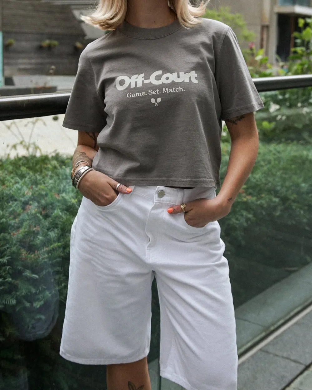 Vice 84 WMNS 'Off-Court GSM' Cropped Heavy Tee - Faded Grey