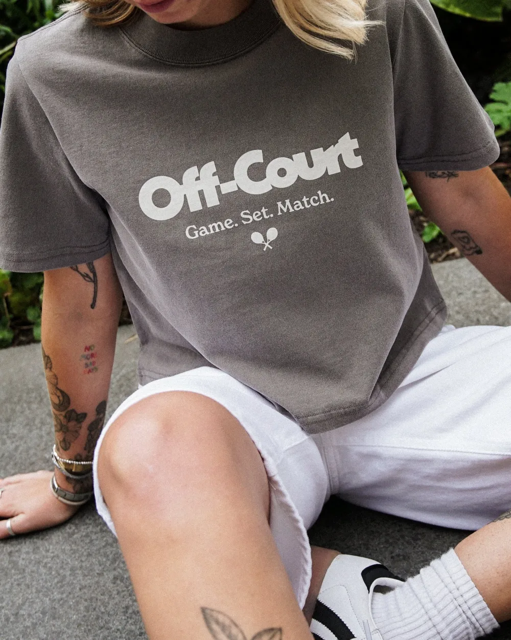 Vice 84 WMNS 'Off-Court GSM' Cropped Heavy Tee - Faded Grey