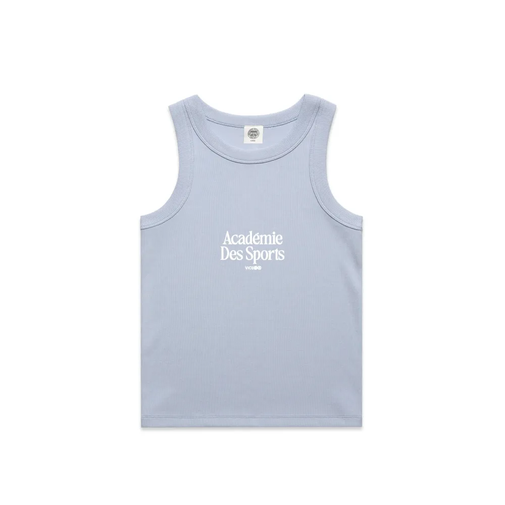 Vice 84 WMNS Organic Embroidered Rib Tank - Powder Blue
