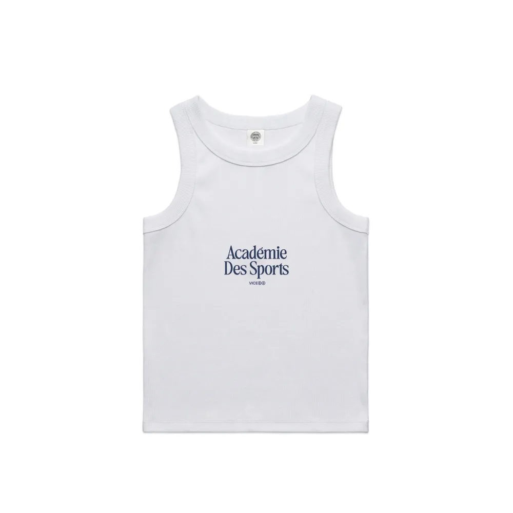 Vice 84 WMNS Organic Embroidered Rib Tank - White