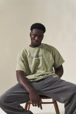 Vice 84 'Worldwide' Vintage Washed Tee - Sage