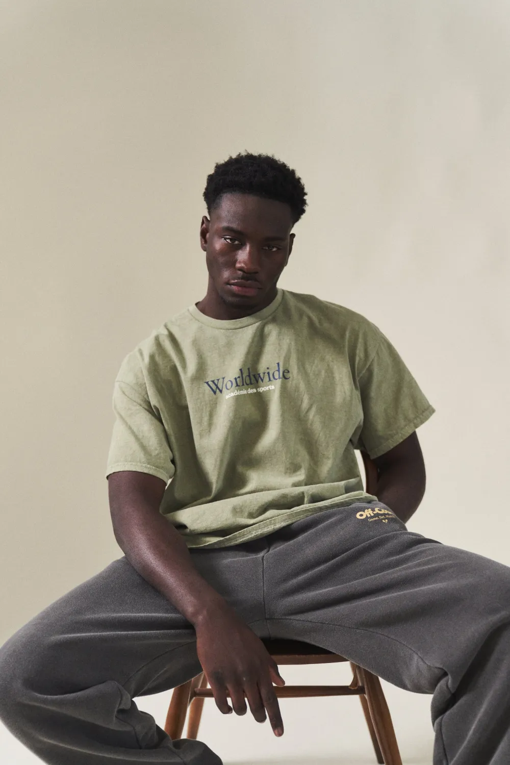 Vice 84 'Worldwide' Vintage Washed Tee - Sage