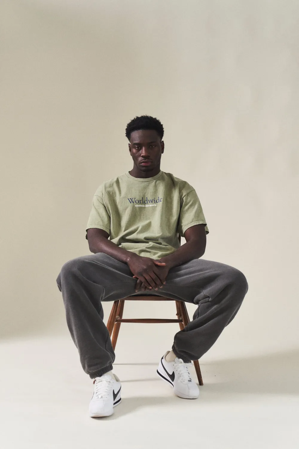 Vice 84 'Worldwide' Vintage Washed Tee - Sage