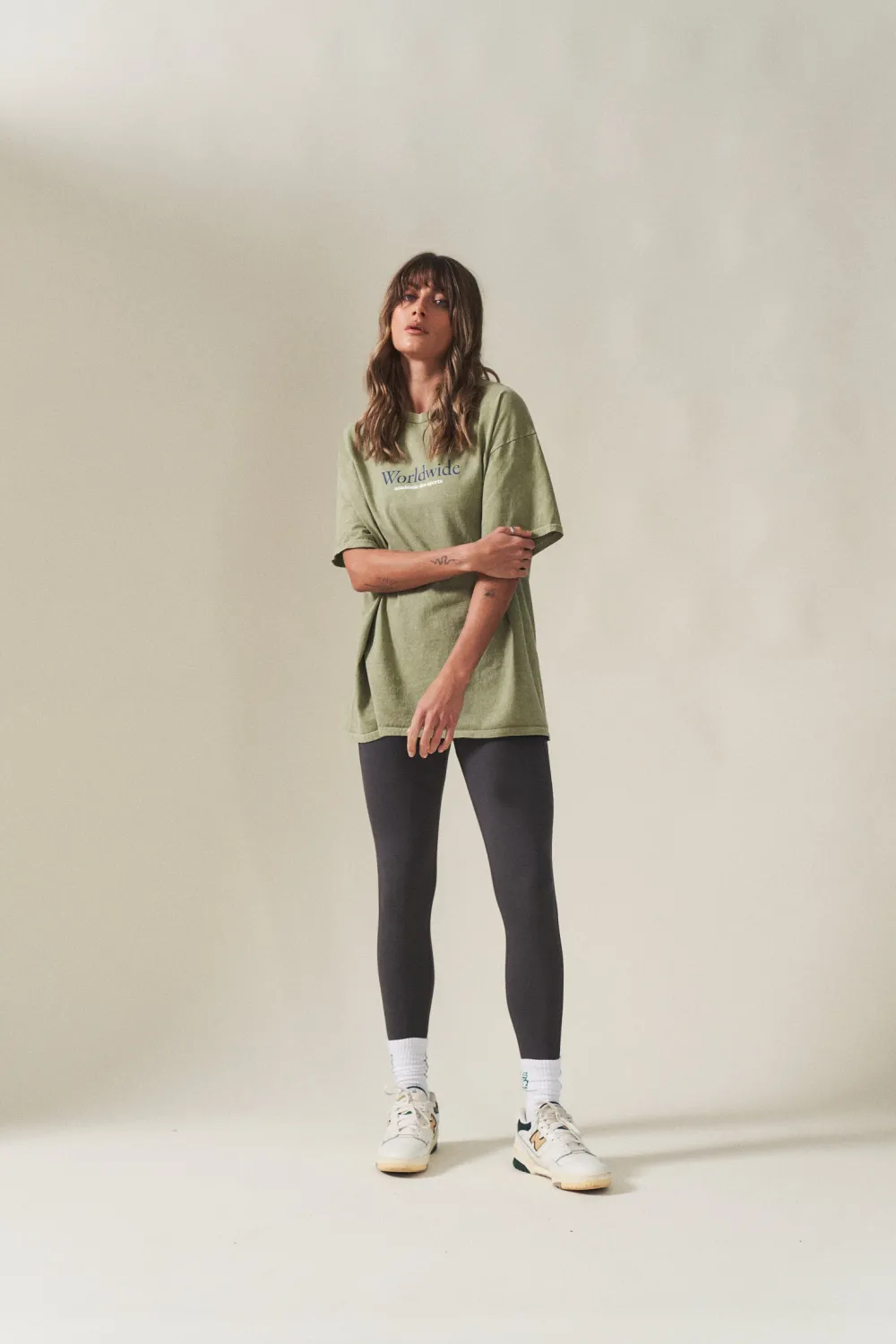 Vice 84 'Worldwide' Vintage Washed Tee - Sage
