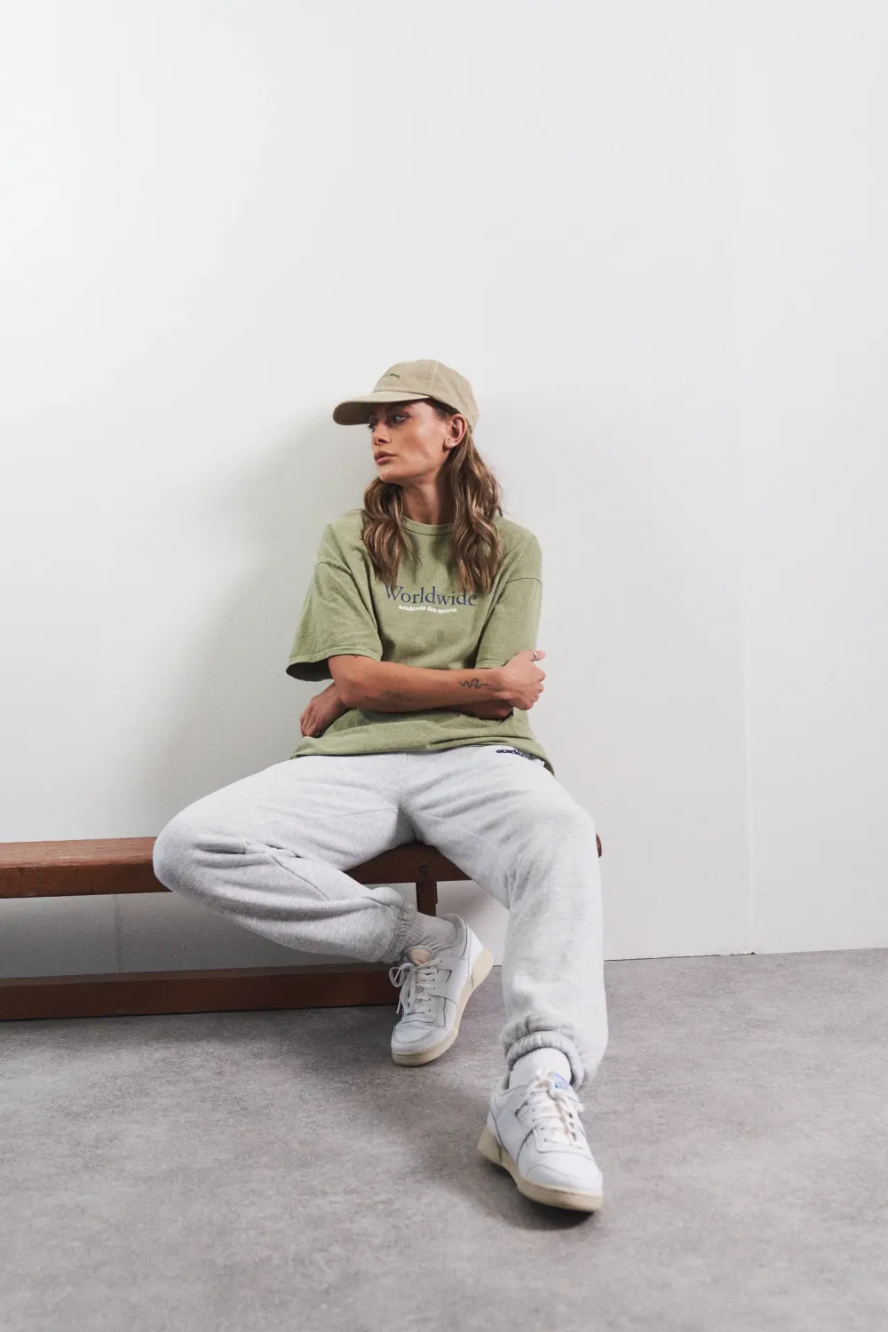 Vice 84 'Worldwide' Vintage Washed Tee - Sage