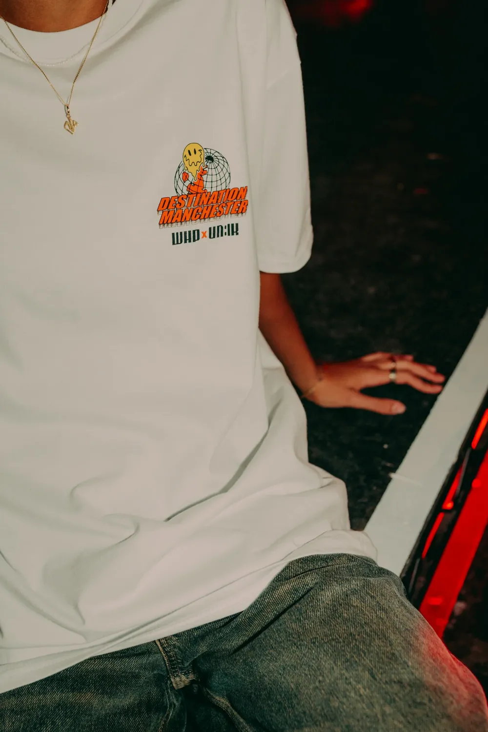 WHP x UN:IK 'Destination Manchester' Tee - White