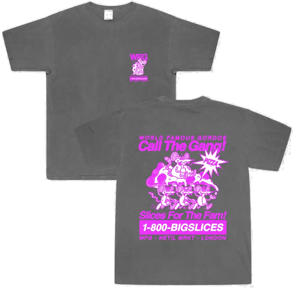 Gordos Pizzeria World Famous Gordos 'Call The Gang' Vintage Washed Tee - Black