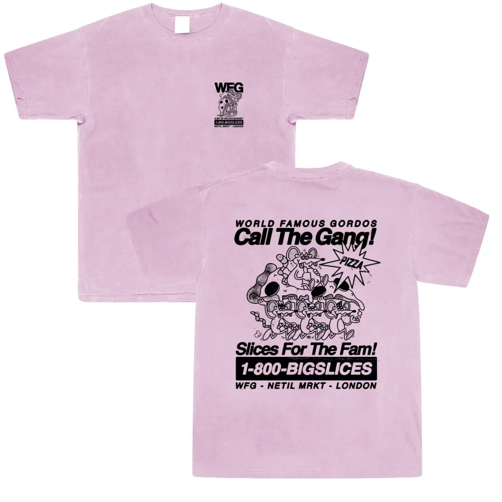 Gordos Pizzeria World Famous Gordos 'Call The Gang' Vintage Washed Tee - Pink