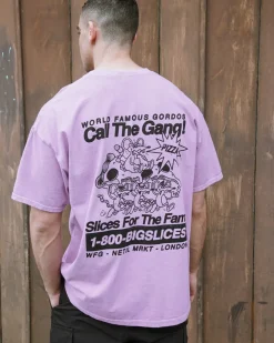 Gordos Pizzeria World Famous Gordos 'Call The Gang' Vintage Washed Tee - Pink