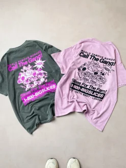 Gordos Pizzeria World Famous Gordos 'Call The Gang' Vintage Washed Tee - Pink