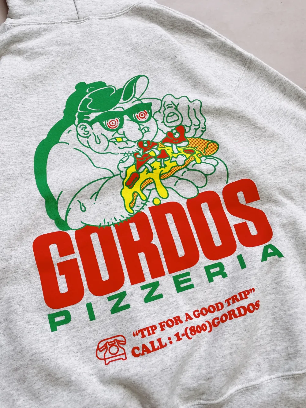 Gordos Pizzeria World Famous Gordos 'Good Trip' Hoodie - Ash Grey