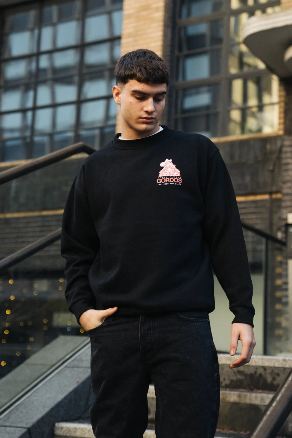 Gordos Pizzeria World Famous Gordos 'Gordos' Sweater - Black