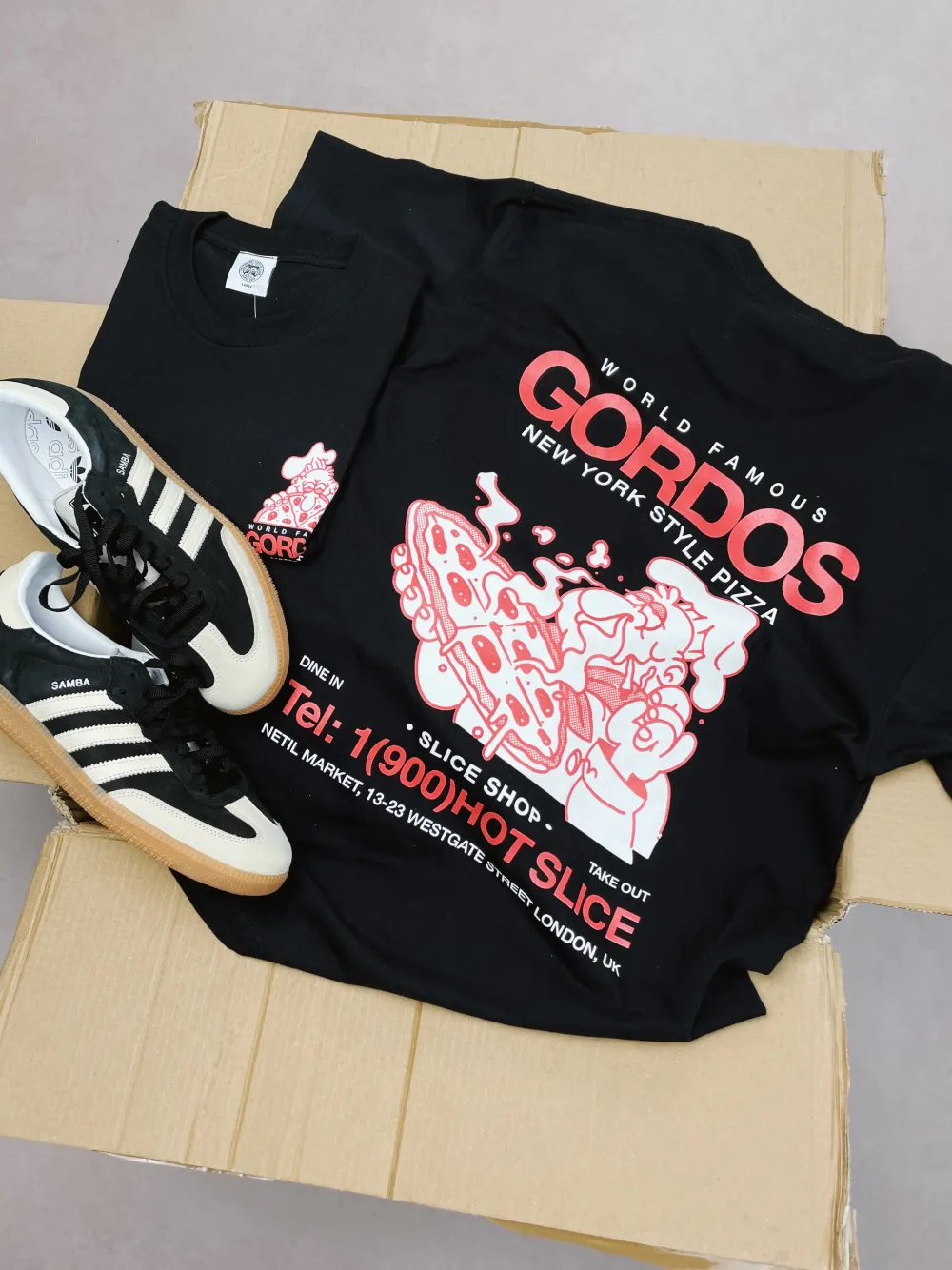 Gordos Pizzeria World Famous Gordos 'Gordos' Tee - Black