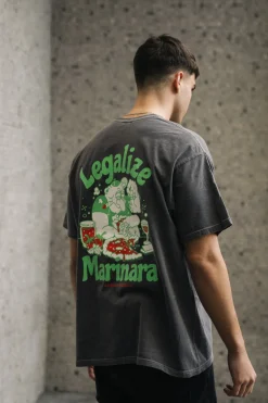 Gordos Pizzeria World Famous Gordos 'Legalize Marinara' Vintage Washed Tee - Black