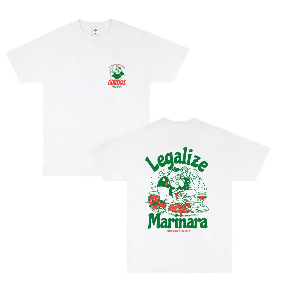 Gordos Pizzeria World Famous Gordos 'Legalize Marinara' Tee - White