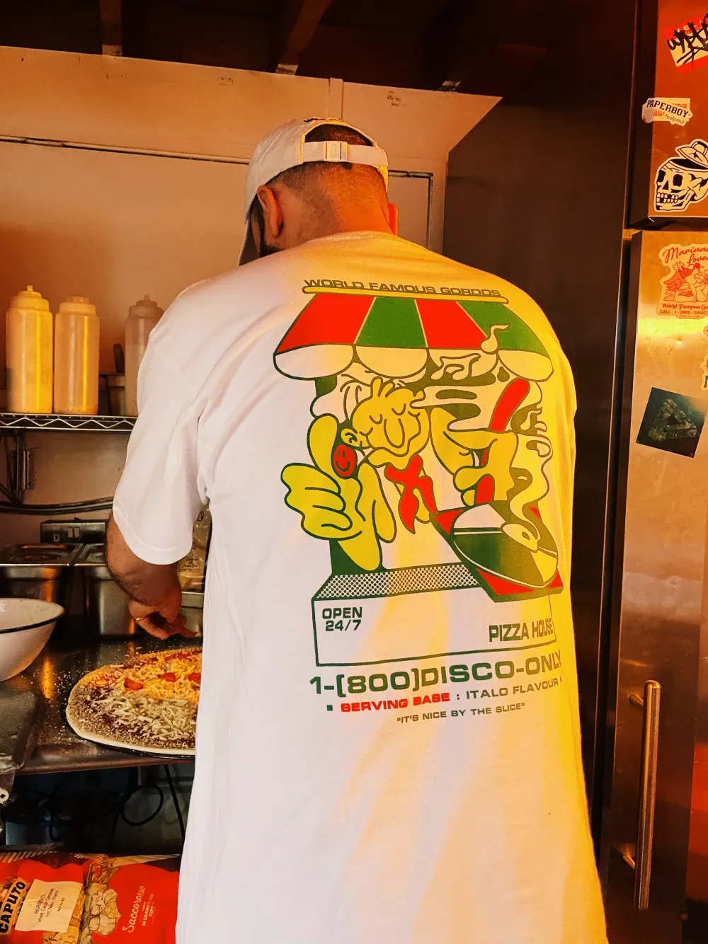 Gordos Pizzeria World Famous Gordos 'Nice By The Slice' Tee - White