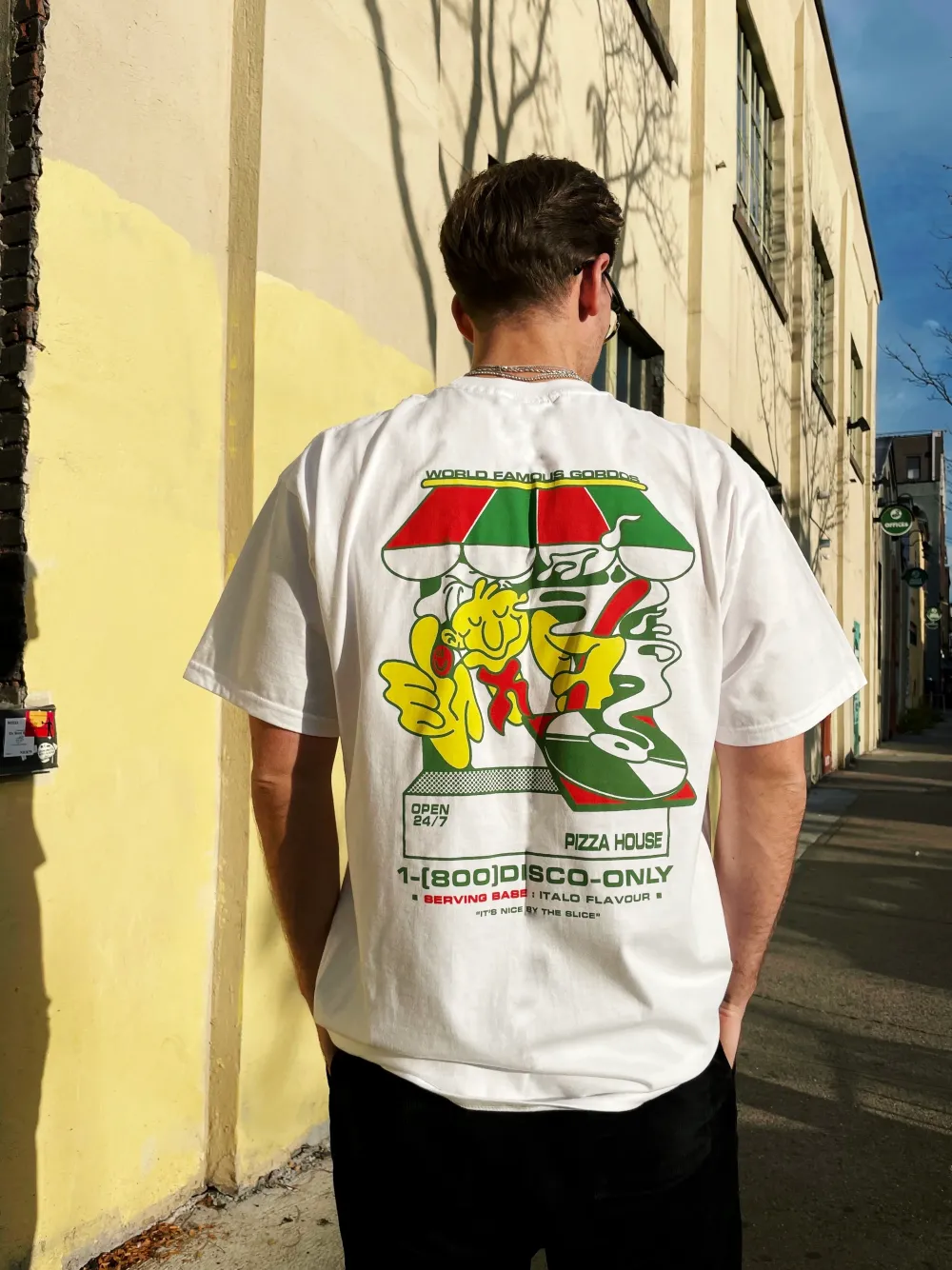 Gordos Pizzeria World Famous Gordos 'Nice By The Slice' Tee - White