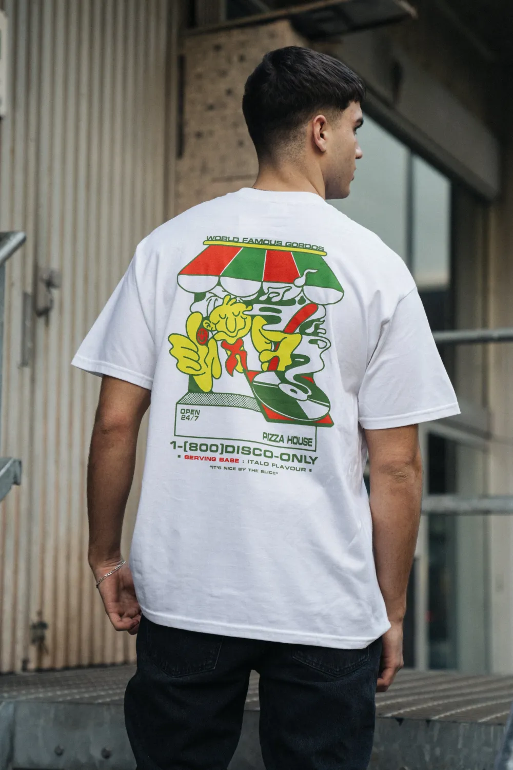 Gordos Pizzeria World Famous Gordos 'Nice By The Slice' Tee - White