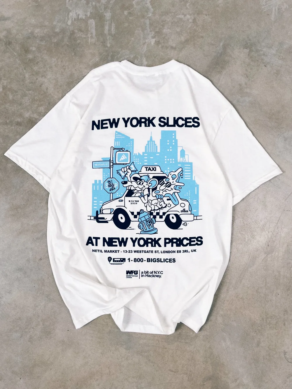 Gordos Pizzeria World Famous Gordos 'NYC Slices' Tee - White