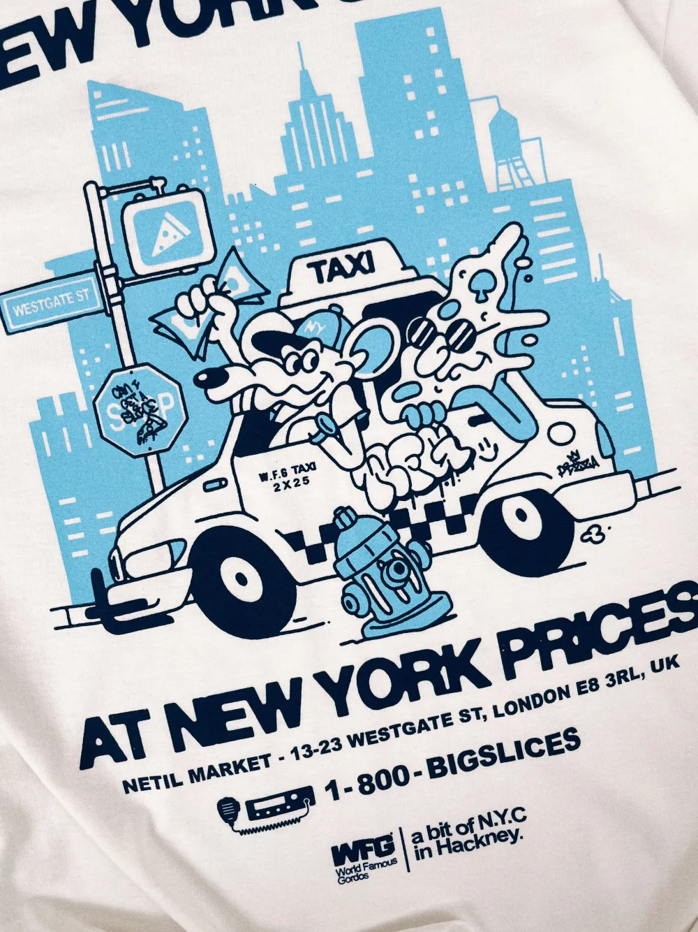 Gordos Pizzeria World Famous Gordos 'NYC Slices' Tee - White
