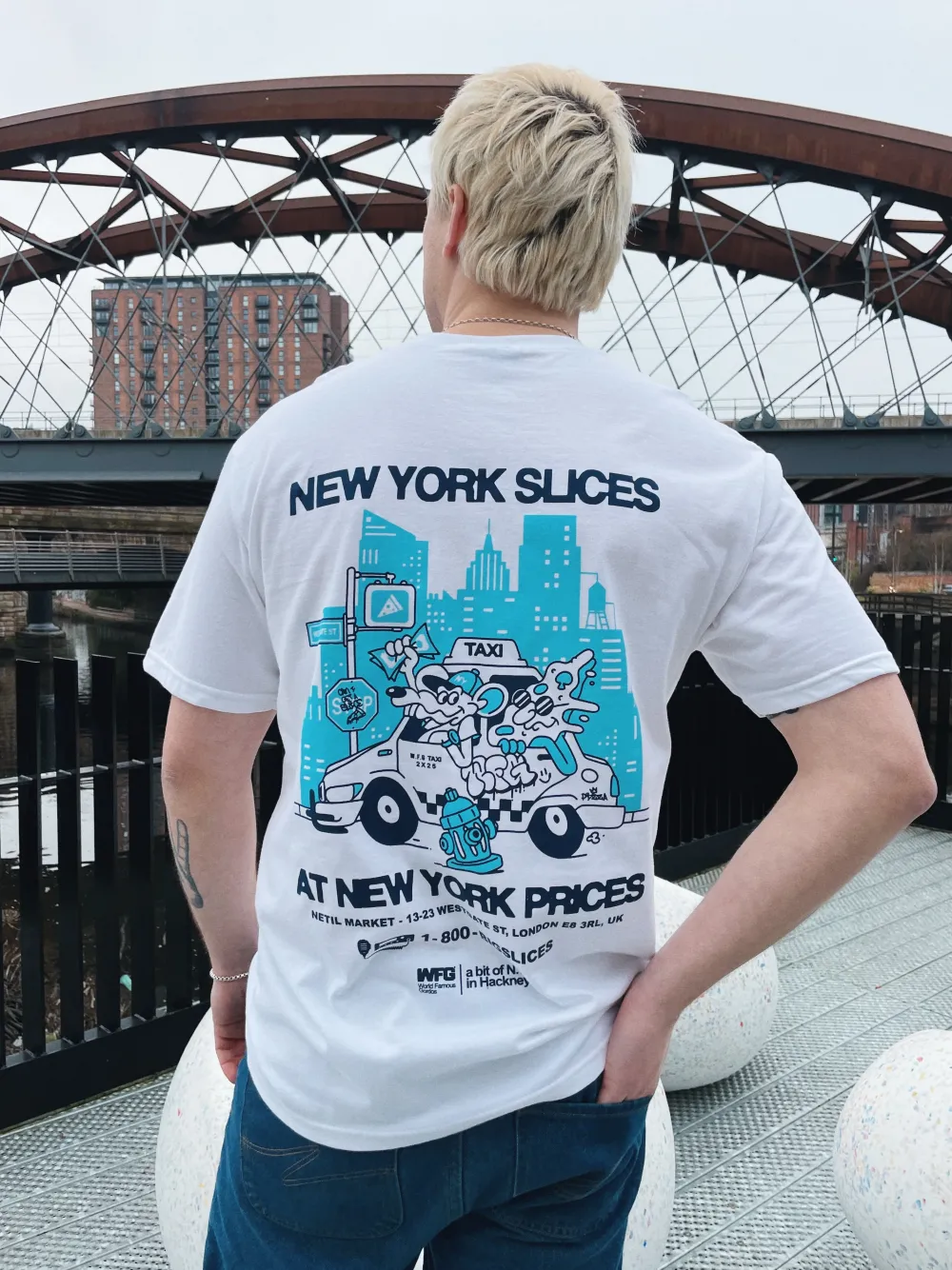 Gordos Pizzeria World Famous Gordos 'NYC Slices' Tee - White