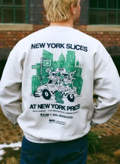 Gordos Pizzeria World Famous Gordos 'NYC Slices' Washed Sweater - Grey
